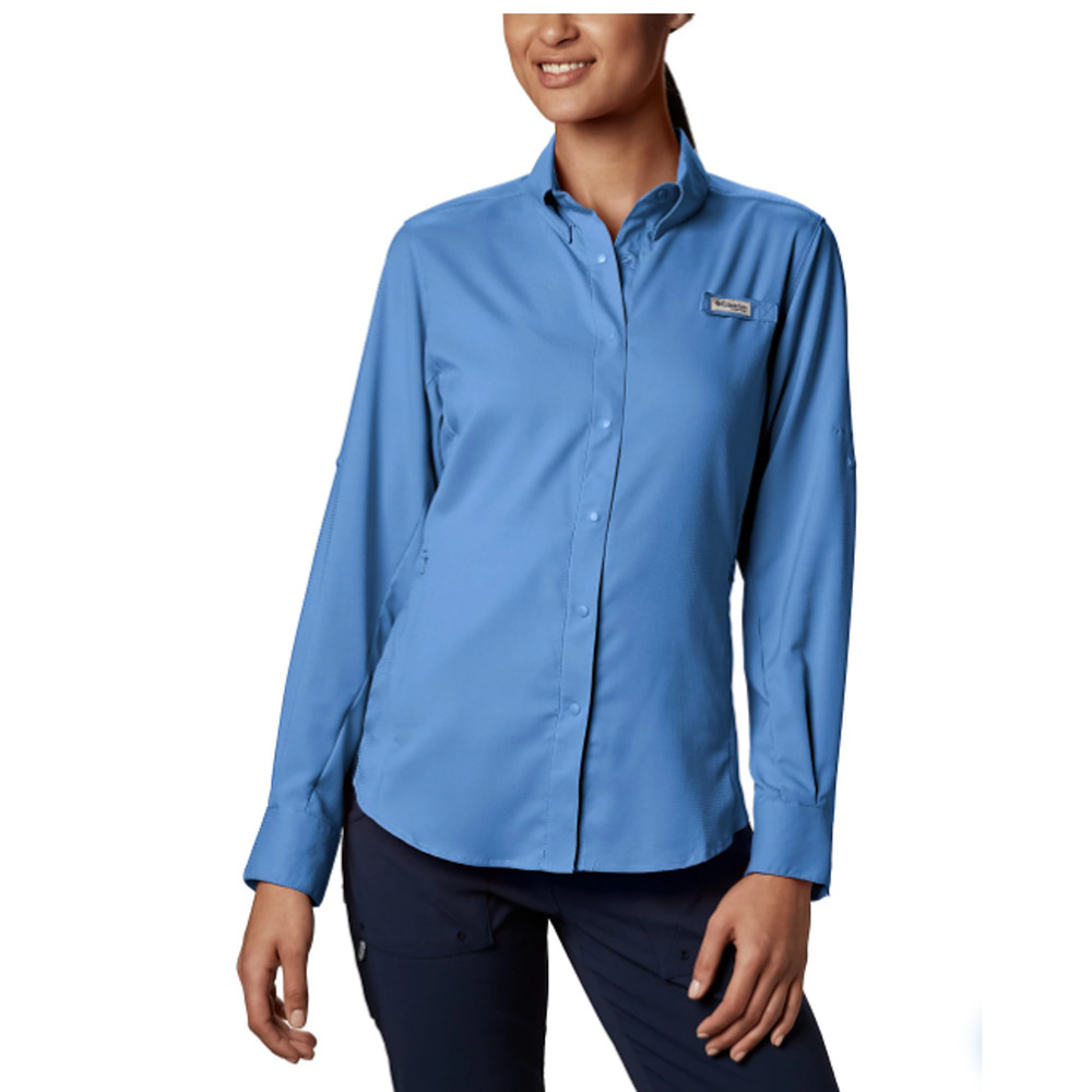 COLUMBIA Women's PFG Tamiami II Long Sleeve Shirt Small Blue NWT